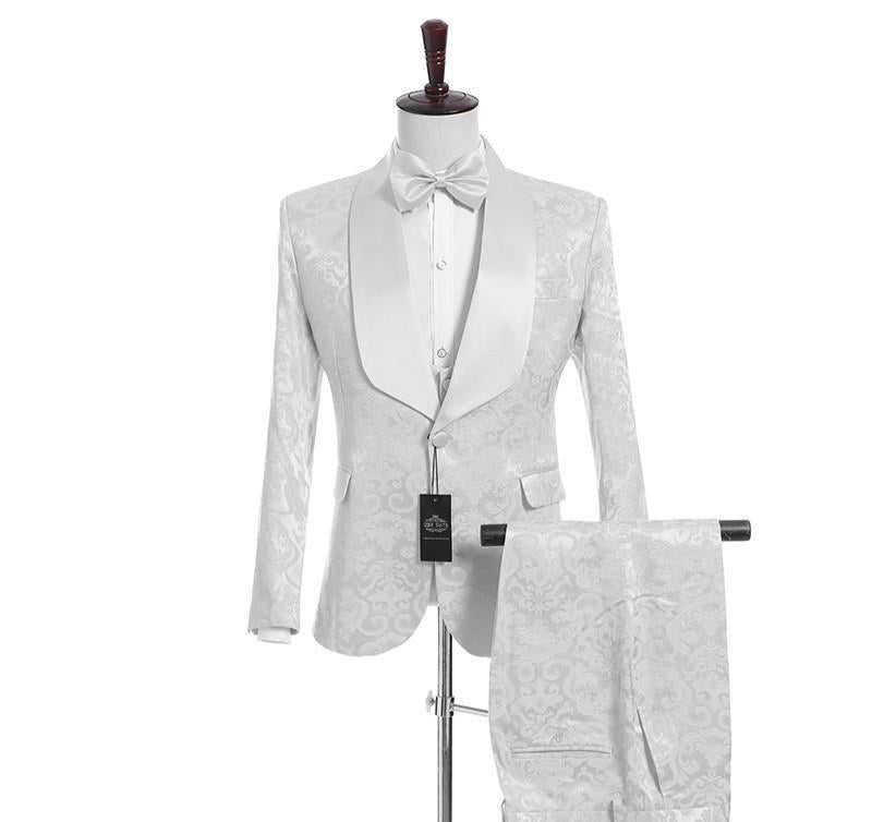 Textured White Suit